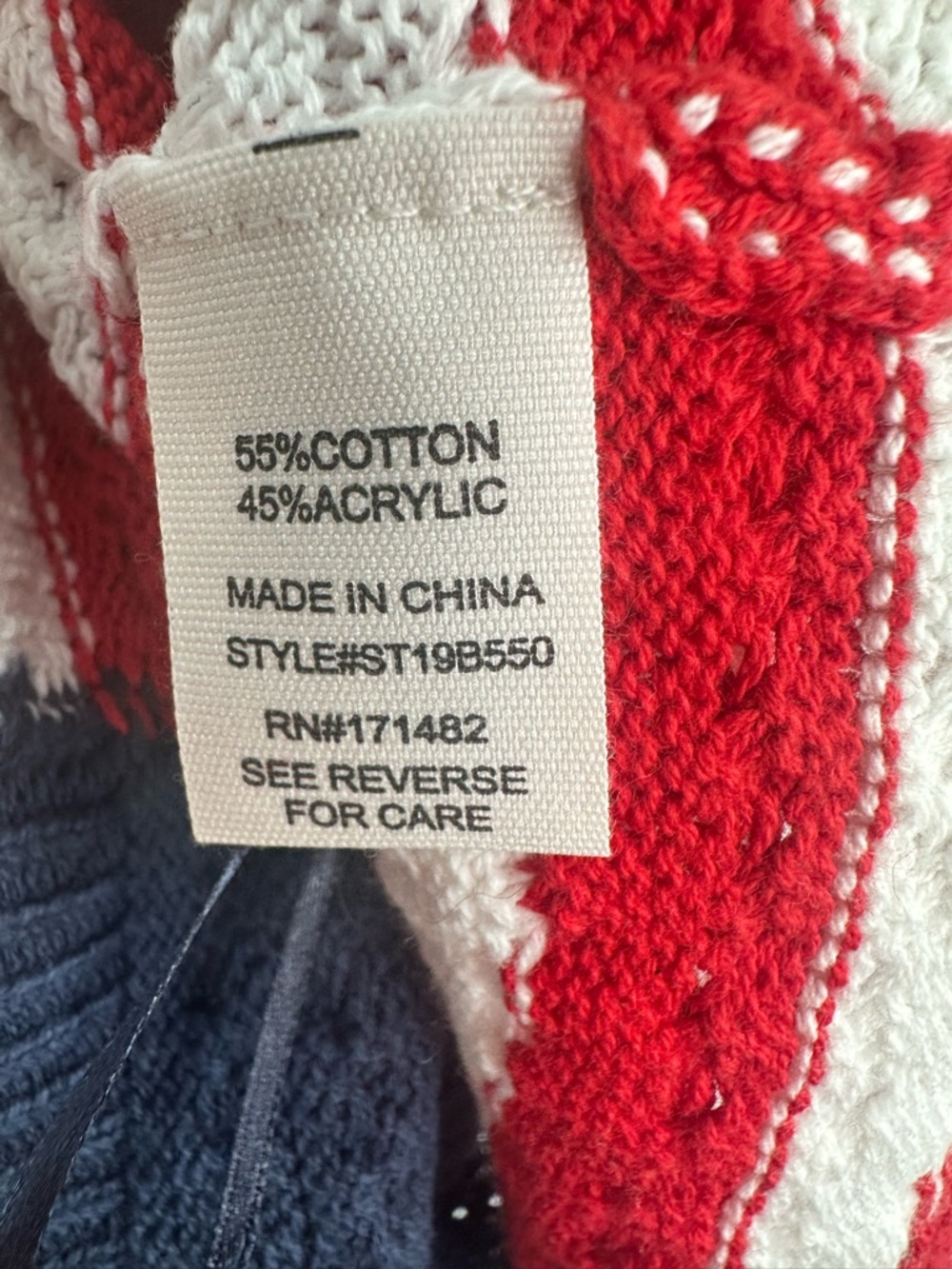 Moon & Madison American Flag Red White & Blue Stars & Stripes Knit Tank Crochet - Picture 7 of 7